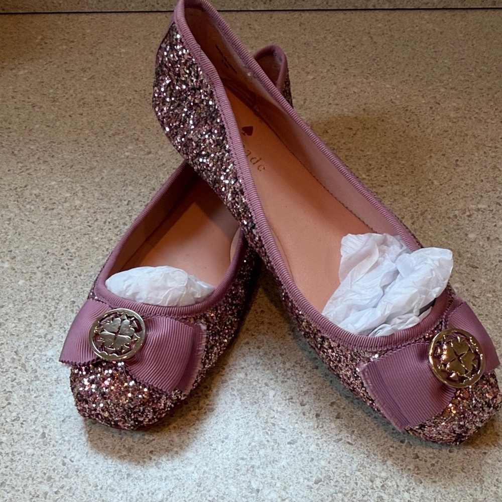 Kate Spade ballet flats, size 61/2 pink sparkles